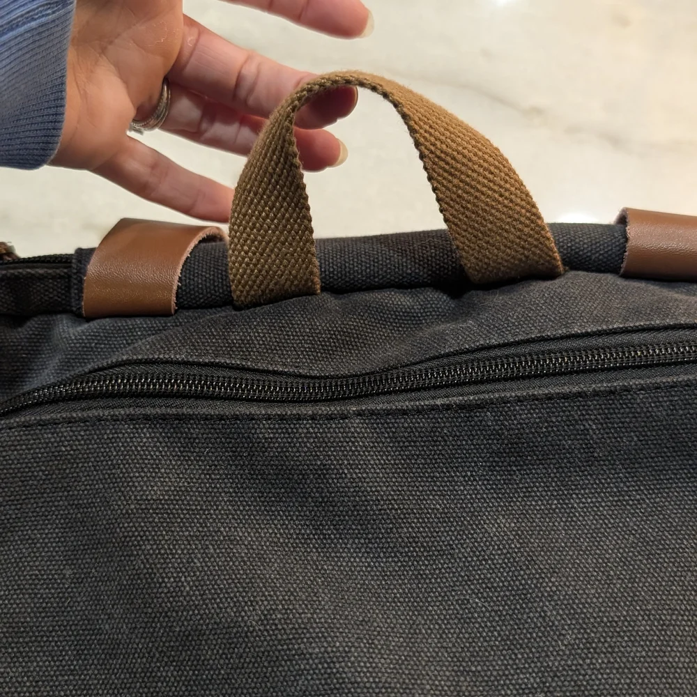 CoolBell Convertible Backpack Messenger Charcoal Gray Canvas Men's Laptop Bag